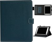 Voor 7 inch Universele Effen Kleur Horizontale Flip Leren Case met Kaartsleuven & Houder & Pen Slot (Donkergroen)