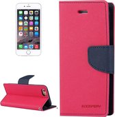 GOOSPERY FANCY DAGBOEK voor iPhone 6 Plus & 6s Plus Cross Texture Horizontale Flip Leren Case met Kaartsleuven & Portemonnee & Houder (Magenta)