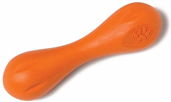West Paw Zogoflex Hurley® - Super Sterk Kauwbot met garantie - Tangerine Oranje - Small 15 cm