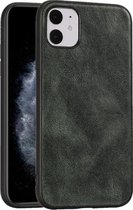 Voor iPhone 11 Crazy Horse Textured kalfsleer PU + PC + TPU Case (groen)