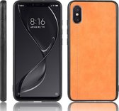 Voor xiaomi mi 8 pro schokbestendig naaien koe patroon skin pc + pu + tpu case (oranje)