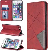 Ruit Textuur Horizontale Flip Magnetische Leren Case met houder & kaartsleuven & portemonnee voor iPhone 6 Plus & 6s Plus (rood)