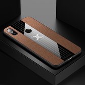 Voor Xiaomi Mi 6X / A2 XINLI stiksels Doek textuur schokbestendige TPU beschermhoes (bruin)