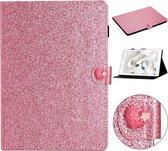 Voor Samsung Galaxy Tab A 8.0 2019 Love Buckle Glitter Horizontale Flip Leather Case met houder & kaartsleuven (roze)