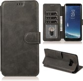 Voor Samsung Galaxy S8 Plus Kalf Textuur Magnetische Gesp Horizontale Flip Leren Case met Houder & Kaartsleuven & Portemonnee & Fotolijst (Zwart)