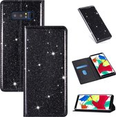 Voor Samsung Galaxy Note 8 ultradunne glitter magnetische horizontale flip lederen tas met houder en kaartsleuven (zwart)