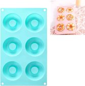 4 STUKS 6 Raster Donuts Siliconen Sushi Broodvorm DIY Oven Bakken Tools (Groen Bicolor)