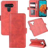 Voor LG K51 Dual-side magnetische gesp horizontale flip lederen tas met houder & kaartsleuven & portemonnee (rood)