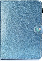 Voor 8 inch universele tablet pc glitter poeder liefde gesp horizontale flip lederen tas met houder en kaartsleuven (blauw)