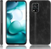 Voor Xiaomi Mi 10 Lite schokbestendig naaien Koe patroon Skin PC + PU + TPU Case (zwart)