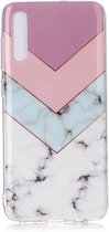 Voor Galaxy A70 gekleurd tekenpatroon IMD-afwerking Soft TPU beschermhoes (driekleur)