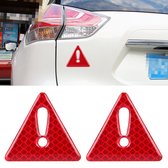 2 STKS Auto-Styling Driehoek Koolstofvezel Waarschuwing Sticker Decoratieve Sticker (Rood)