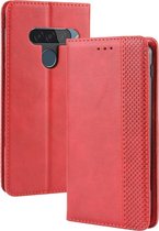 Magnetische gesp Retro Crazy Horse Texture Horizontale Flip Leather Case voor LG G8S ThinQ, met houder & kaartsleuven & fotolijst (rood)