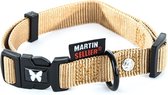 Martin sellier halsband nylon beige verstelbaar - 25 mmx45-65 cm - 1 stuks