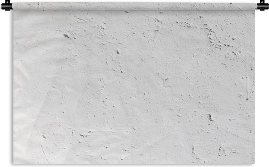 Wandkleed Muur textuur - De textuur van een witte muur met beschadigingen Wandkleed katoen 60x40 cm - Wandtapijt met foto