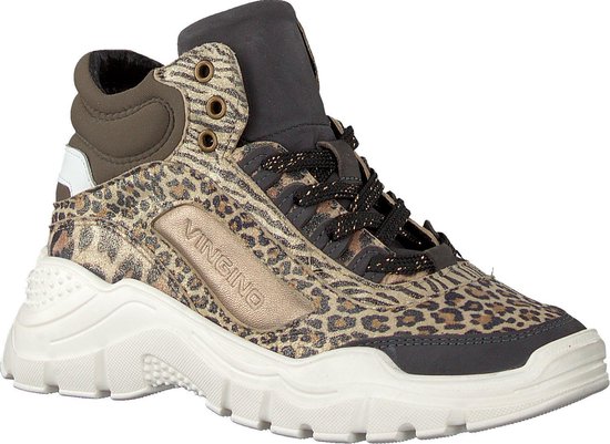 Vingino Sabia Low Hoge sneakers - Meisjes - Beige - Maat 39 | bol.com