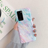 Voor Huawei P40 Laser Marble Pattern TPU beschermhoes (regenboog)