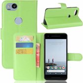 Voor Google Pixel 2 Litchi Texture Horizontale Flip Leren Case met Houder & Kaartsleuven & Portemonnee (Groen)