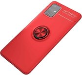 Voor Galaxy A71 5G metalen ringhouder 360 graden roterende TPU-hoes (rood + rood)