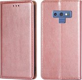 Voor Samsung Galaxy Note9 PU + TPU Gloss Oil Effen Kleur Magnetische Horizontale Flip Leren Case met Houder & Kaartsleuf & Portemonnee (Rose Goud)