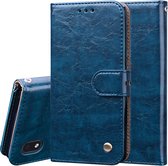 Voor Samsung Galaxy A01 Core Business Style Oil Wax Texture Horizontale Flip lederen tas, met houder & kaartsleuven en portemonnee (blauw)