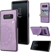 Voor Samsung Galaxy Note 8 reliëfpatroon PU + TPU beschermhoes met houder & portemonnee & kaartsleuven (paars)