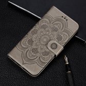 Mandala Embossing Pattern Horizontale Flip Leather Case voor Galaxy A60, met houder & kaartsleuven & portemonnee & fotolijst & lanyard (grijs)