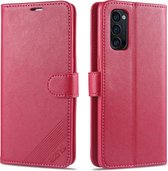 Voor Oppo Reno4 / Reno4 Pro AZNS Sheepskin Texture Horizontale flip lederen tas met houder & kaartsleuven & portemonnee (rood)