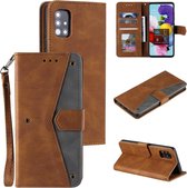 Stiksels Kalfsstructuur Horizontale Flip Leren Case met Houder & Kaartsleuven & Portemonnee Voor Samsung Galaxy S20 Ultra (Bruin)