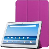 Voor Sharp Dtab D-41A uster Texture Smart PU lederen tas met slaap- / wekfunctie en 3-voudige houder (paars)