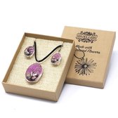 Pressed Flowers - Tree of Life set - Bright Pink 4. Stuks
