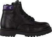 Pinocchio P1981 Veterboots - Laarzen Met Veters - Meisjes - Zwart - Maat 23