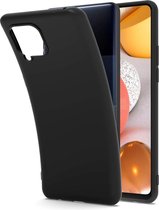 Flexibele achterkant Silicone hoesje zwart Geschikt voor: Samsung Galaxy A42 5G