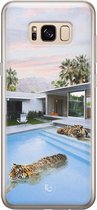Samsung Galaxy S8 siliconen hoesje - Tijger zwembad - Soft Case Telefoonhoesje - Multi - Print