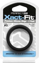 #17 Xact-Fit Cockring 2-Pack - Black - Cock Rings