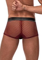 Mini Cock Ring Short - Burgundy - M - Lingerie For Him - Boxer Shorts