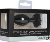 Regular Lucky Diamond Butt Plug - Black - Butt Plugs & Anal Dildos - Ouch Silicone Butt Plug