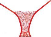 Adore Enchanted Belle Panty ( Crotchless ) - Red - O/S - Lingerie For Her - Pantie