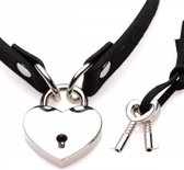 Lock-It Heart Choker Met Afsluitbaar Hartje - Zwart - Sexy Lingerie & Kleding - Accessoires - Dames Lingerie - Accessoires