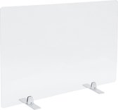 Kantoorscherm Budget 1200 x 650 x 3 - MOXI Tafelvoet Aluminium Zilver  | preventiescherm | spatscherm | hygiënescherm | Acrylaat scherm | kuchscherm