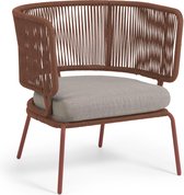 Kave Home - Nadin fauteuil in terracotta touw en gegalvaniseerde stalen