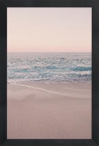 JUNIQE - Poster in houten lijst Rosegold Beach Morning -20x30 /Blauw &
