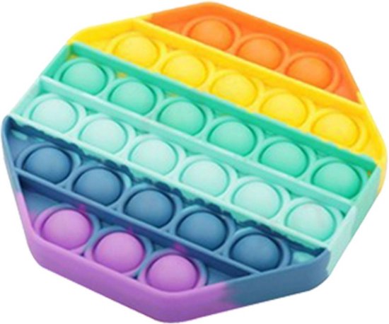 Pop It Fidget Toy - Bekend van TikTok - Hexagon - Rainbow