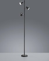 Trio Leuchten coupe - Vloerlamp met leeslamp - 3 lichts - H 1540 mm - Zwart