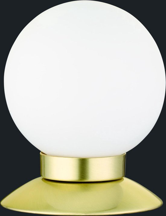 Lampe de table boule Reality Princess ǀ lampe tactile ǀ avec LED ǀ 13 cm de haut ǀ laiton et blanc