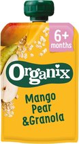 6x Organix Knijpfruit 6+m Mango Peer & Granola 100 gr