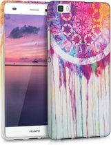 kwmobile telefoonhoesje compatibel met Huawei P8 Lite (2015) - Hoesje voor smartphone in meerkleurig / roze / wit - Dromenvanger Aquarel design