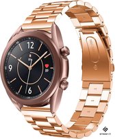 Stalen Smartwatch bandje - Geschikt voor  Samsung Galaxy Watch 3 stalen band 41mm - rosé goud - Strap-it Horlogeband / Polsband / Armband