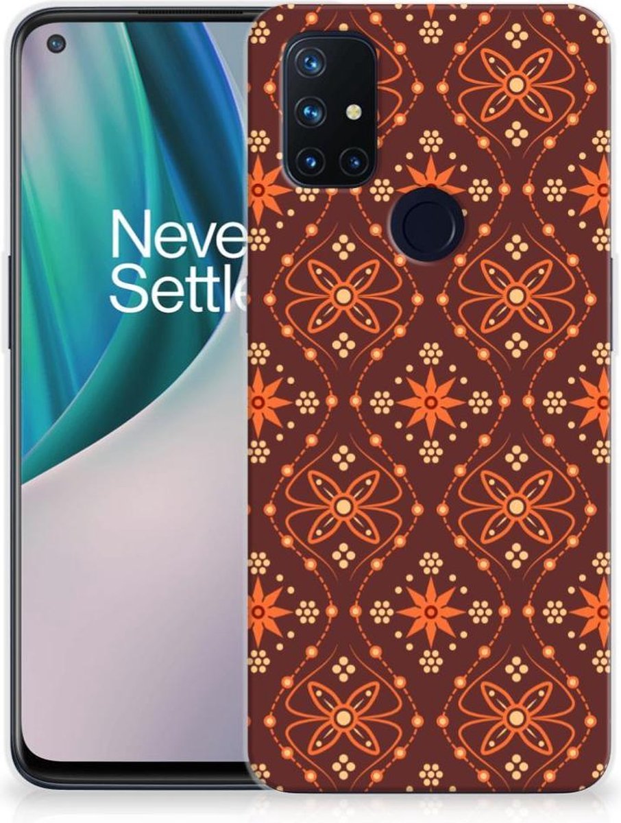 OnePlus Nord N10 5G TPU bumper Batik Brown