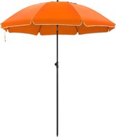 ACAZA Stokparasol - Strandparasol - 180 cm Diameter - rond / achthoekige Tuinparasol - Knikbaar - Kantelbaar - met Draagtas - Oranje